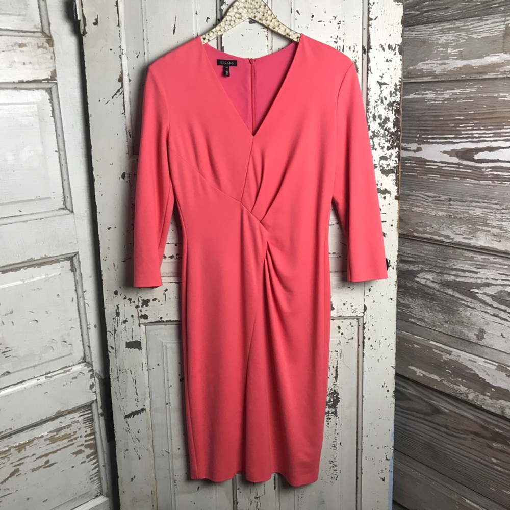 Escada cinched front fitted dress